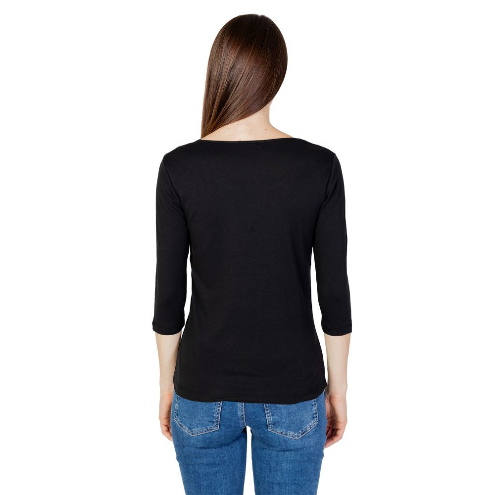 T-shirt Street One noir en coton à manches longues