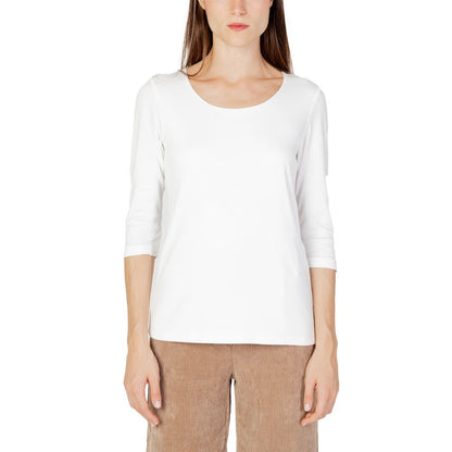 T-shirt maniche lunghe in cotone crema Street One