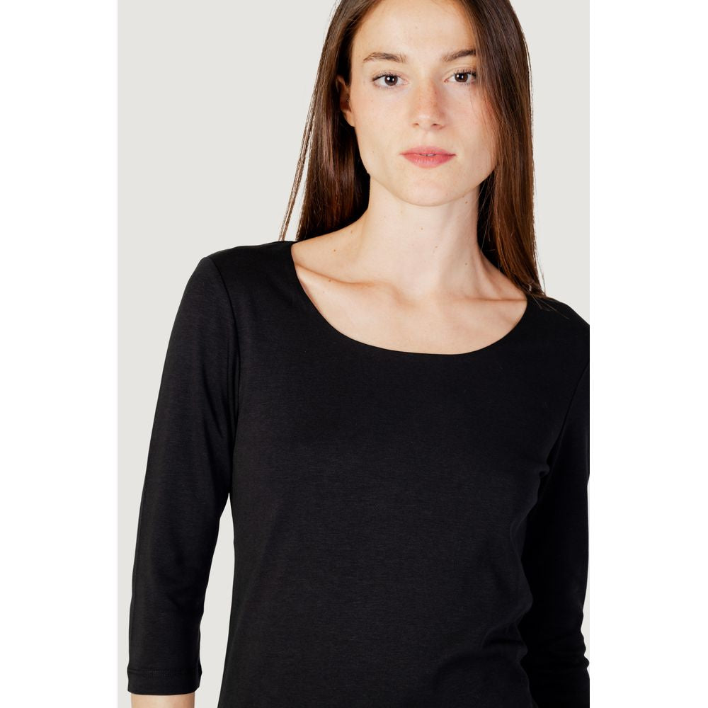 T-shirt Street One noir en coton à manches longues