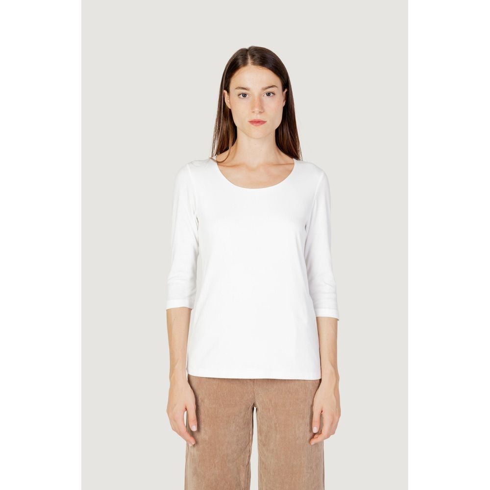 T-shirt maniche lunghe in cotone crema Street One