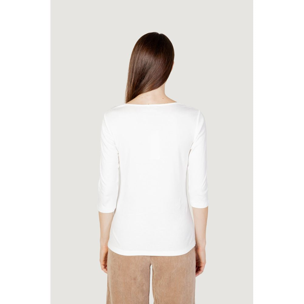 T-shirt maniche lunghe in cotone crema Street One