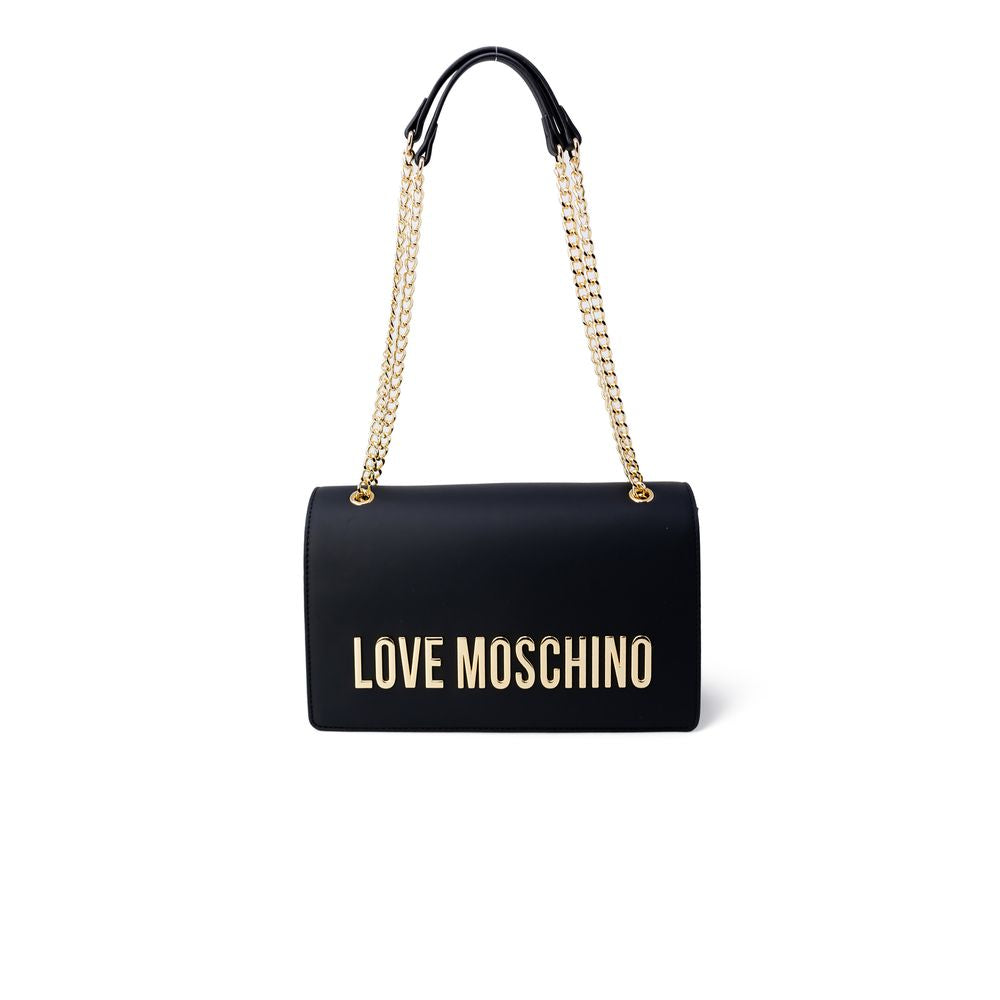 Borsa a mano nera in polietilene Love Moschino