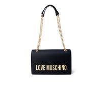 Borsa a mano nera in polietilene Love Moschino