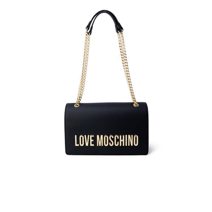 Borsa a mano nera in polietilene Love Moschino
