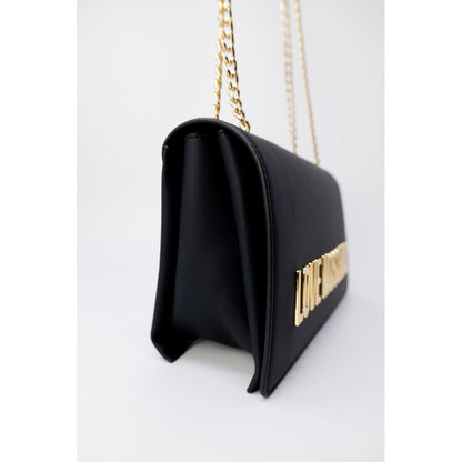 Borsa a mano nera in polietilene Love Moschino