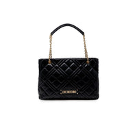 Borsa a mano nera in polietilene Love Moschino