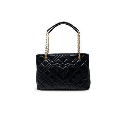 Borsa a mano nera in polietilene Love Moschino