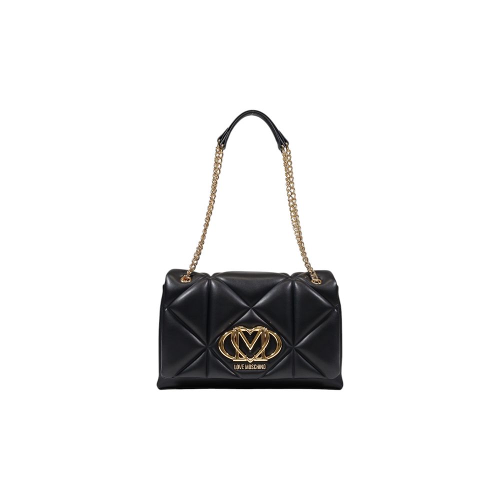Borsa a mano nera in polietilene Love Moschino