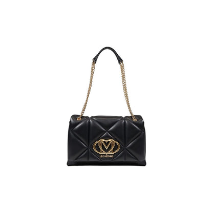 Borsa a mano nera in polietilene Love Moschino