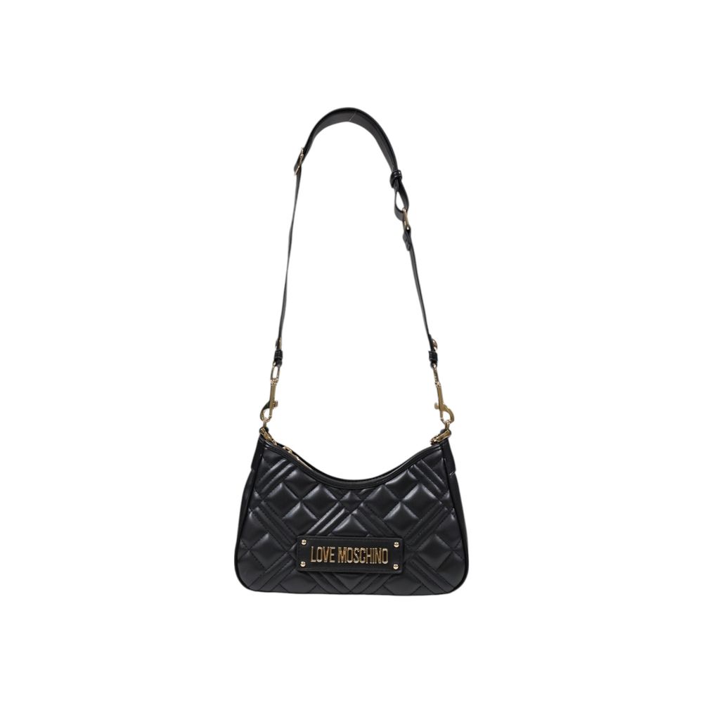 Borsa a mano nera in polietilene Love Moschino