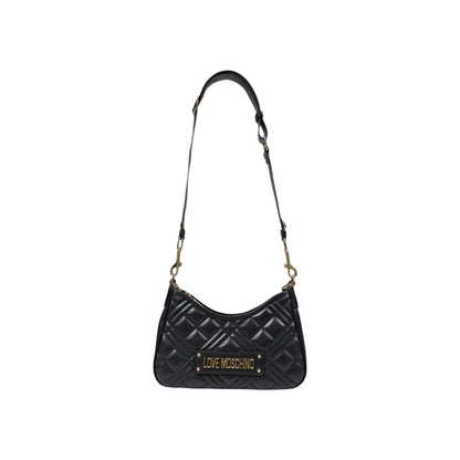 Borsa a mano nera in polietilene Love Moschino