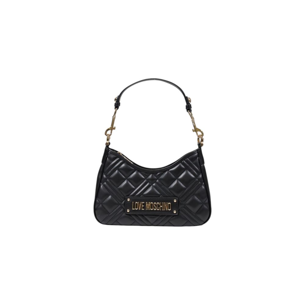 Borsa a mano nera in polietilene Love Moschino
