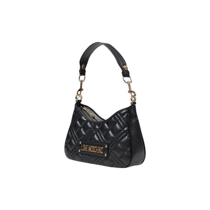 Borsa a mano nera in polietilene Love Moschino