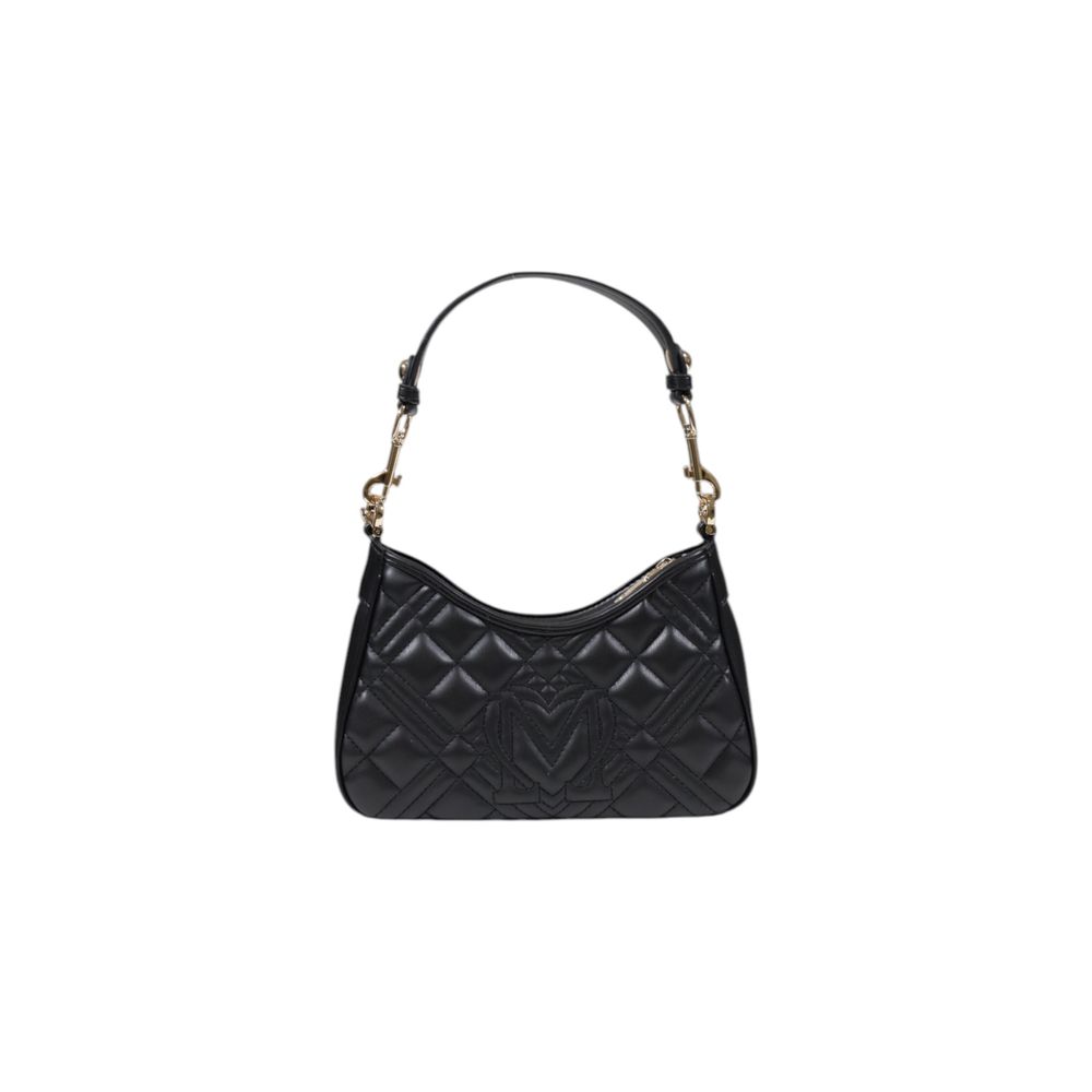 Borsa a mano nera in polietilene Love Moschino