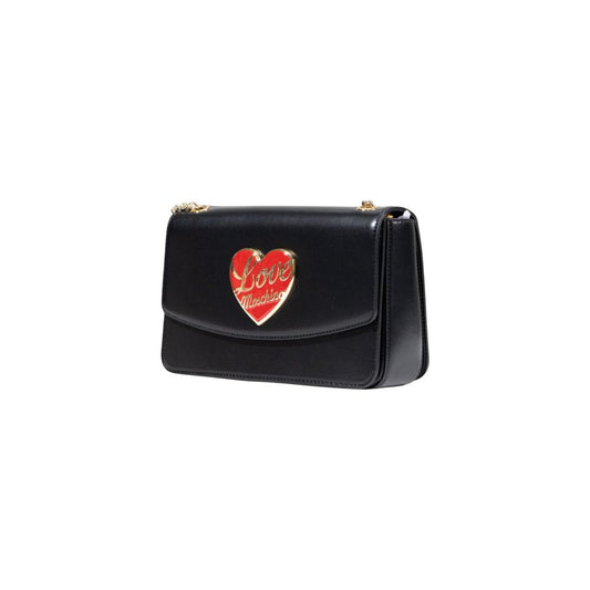Borsa a mano nera in polietilene Love Moschino