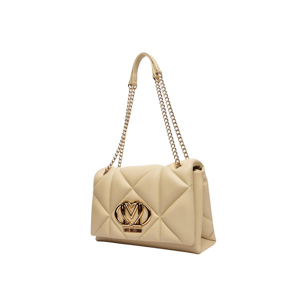 Borsa a mano Love Moschino in pelle sintetica beige