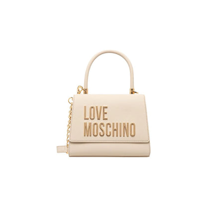 Borsa a mano Love Moschino in polietilene beige