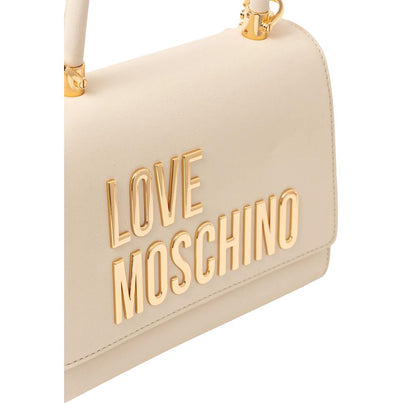 Borsa a mano Love Moschino in polietilene beige