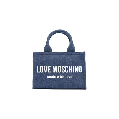 Borsa Love Moschino in cotone blu