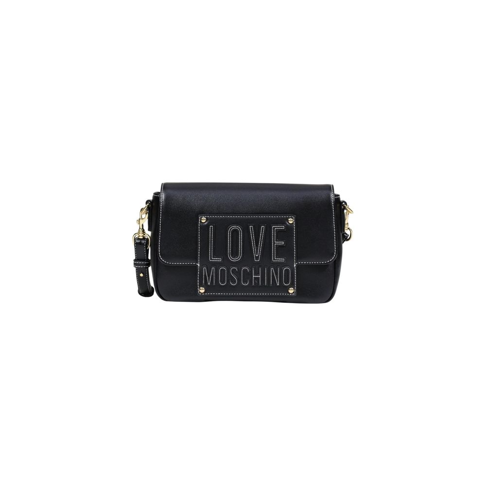 Borsa a mano nera in polietilene Love Moschino