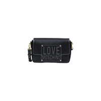 Borsa a mano nera in polietilene Love Moschino