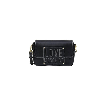 Borsa a mano nera in polietilene Love Moschino