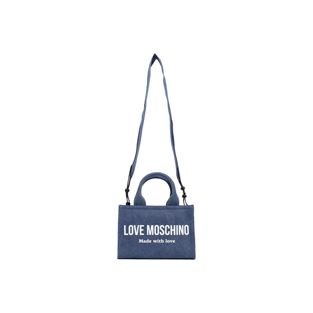 Borsa Love Moschino in cotone blu