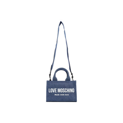 Borsa Love Moschino in cotone blu