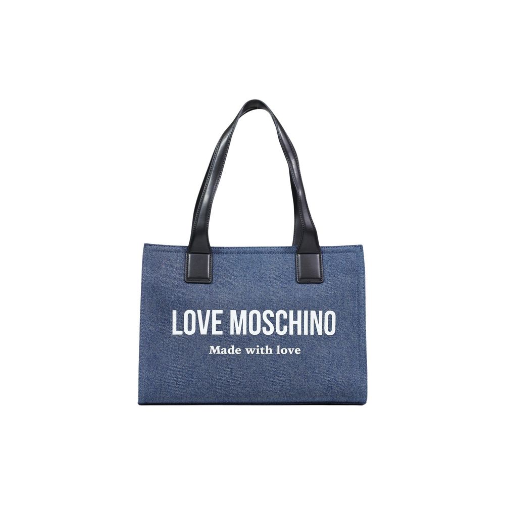 Borsa Love Moschino in cotone blu