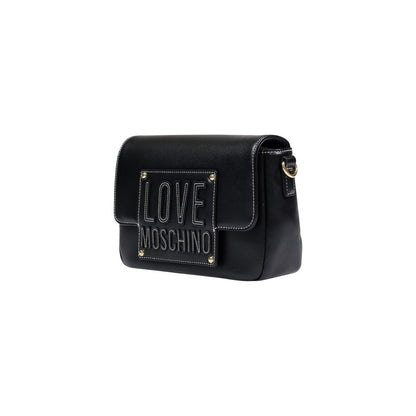 Borsa a mano nera in polietilene Love Moschino