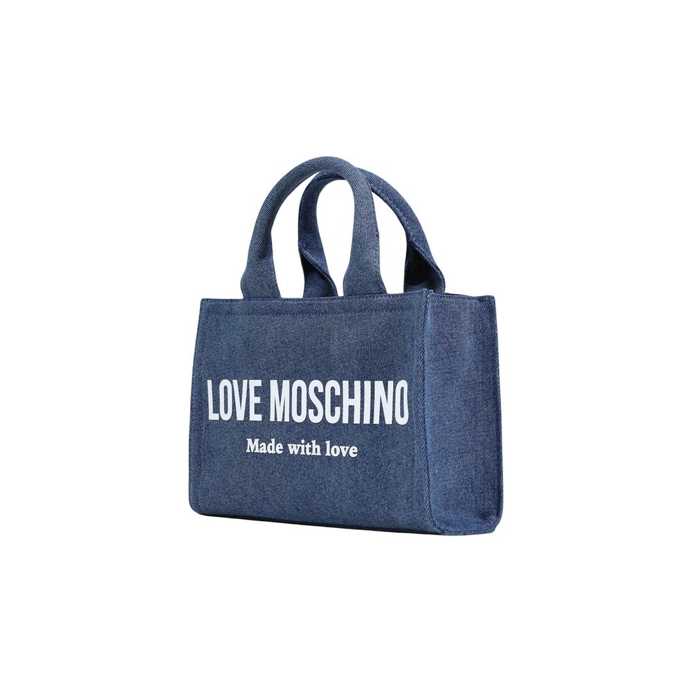 Borsa Love Moschino in cotone blu