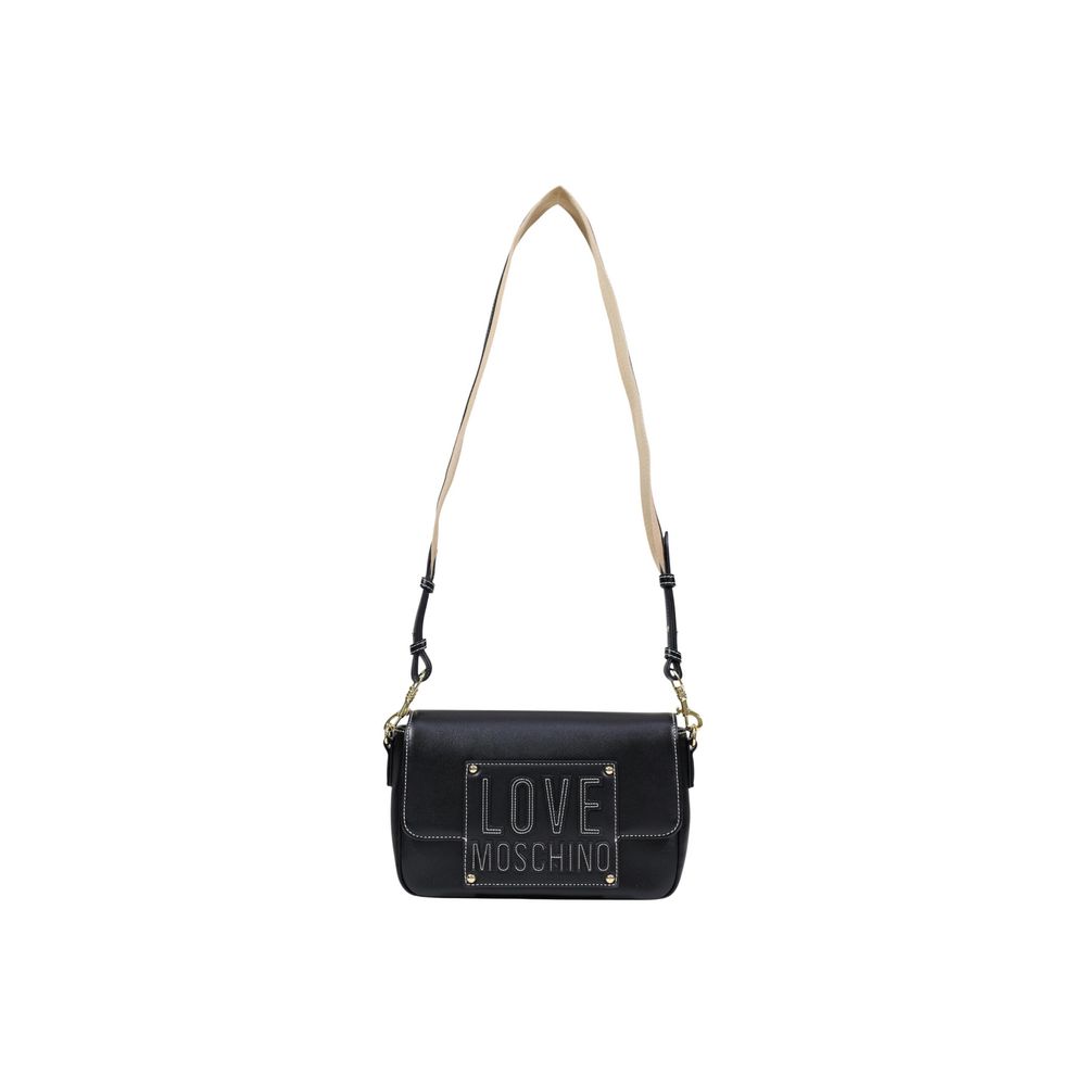 Borsa a mano nera in polietilene Love Moschino