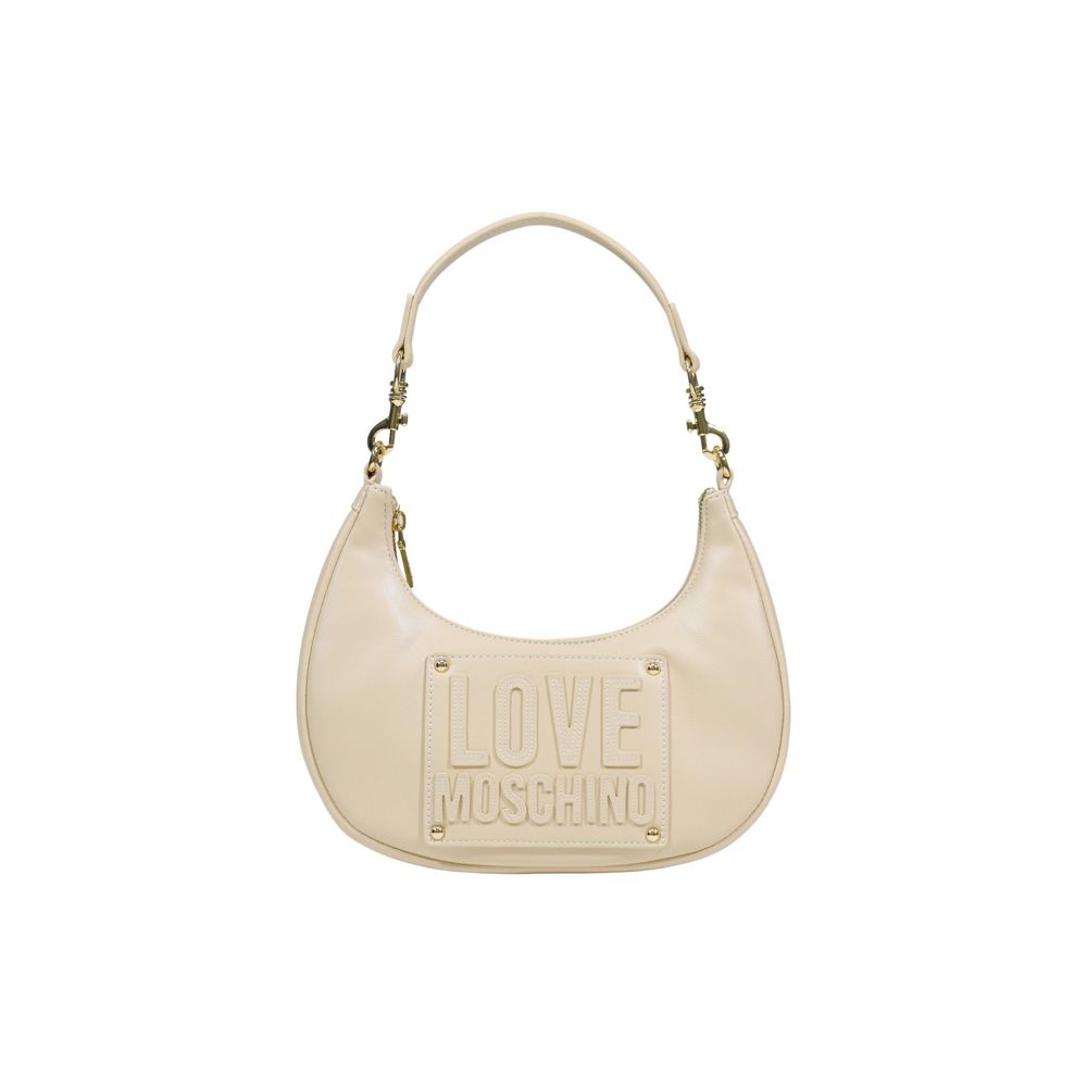Borsa Love Moschino in polietilene color crema