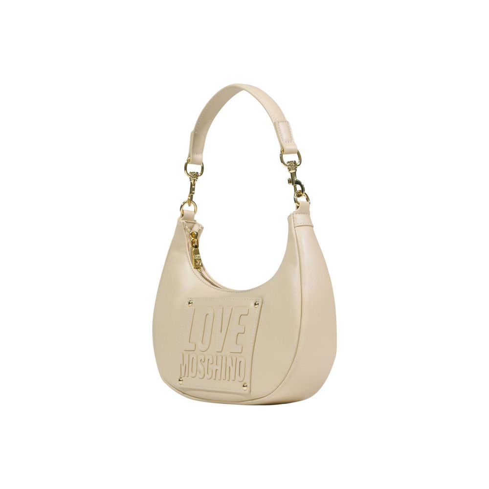Borsa Love Moschino in polietilene color crema