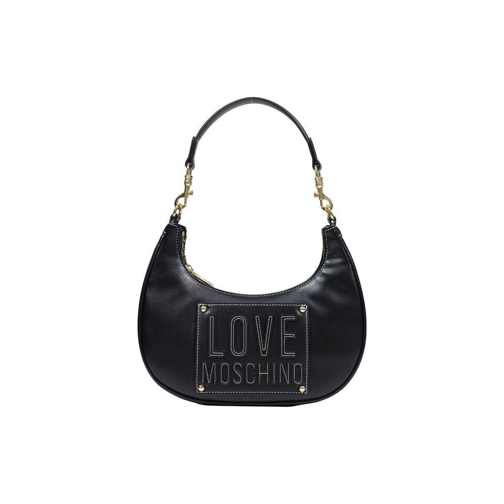 Borsa a mano nera in polietilene Love Moschino