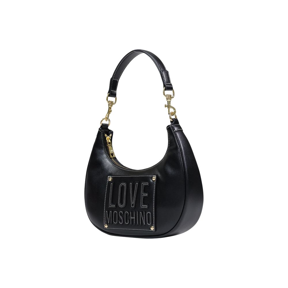 Borsa a mano nera in polietilene Love Moschino