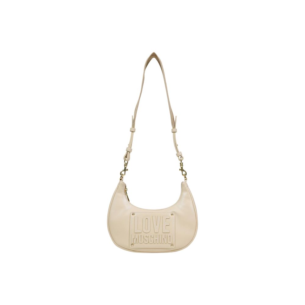 Borsa Love Moschino in polietilene color crema
