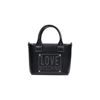 Borsa a mano nera in polietilene Love Moschino
