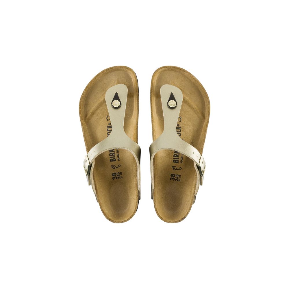 Sandali piatti Birkenstock in sintetico dorato