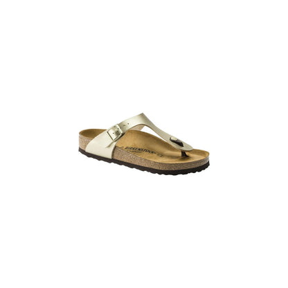 Sandali piatti Birkenstock in sintetico dorato