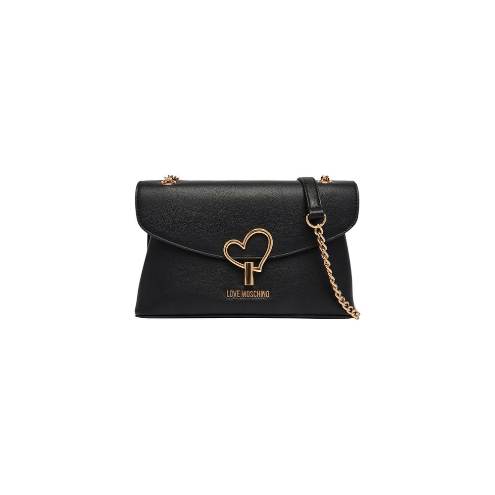 Borsa a mano nera in polietilene Love Moschino