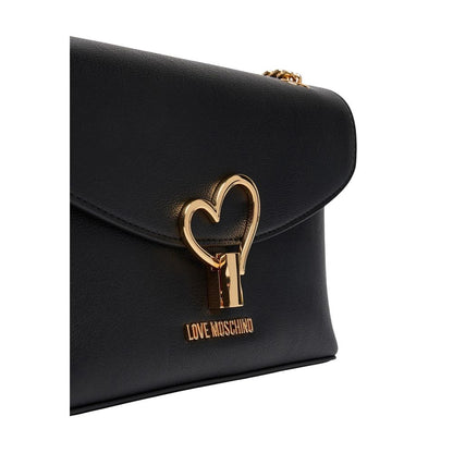 Borsa a mano nera in polietilene Love Moschino