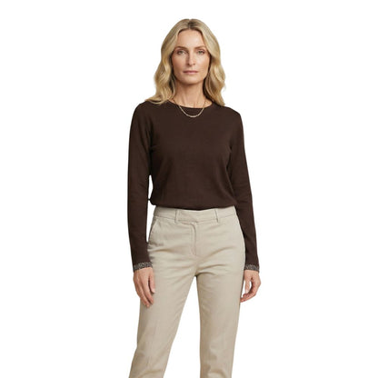 T-shirt à manches longues en coton marron Street One
