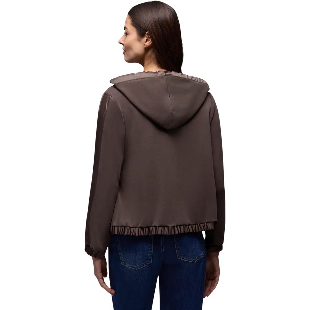 Felpa con cappuccio Street One in modal marrone