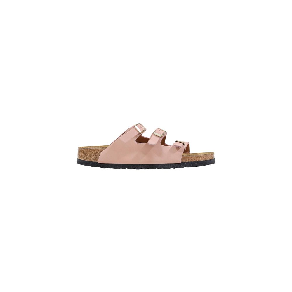 Birkenstock Pink Leather Flat Sandals