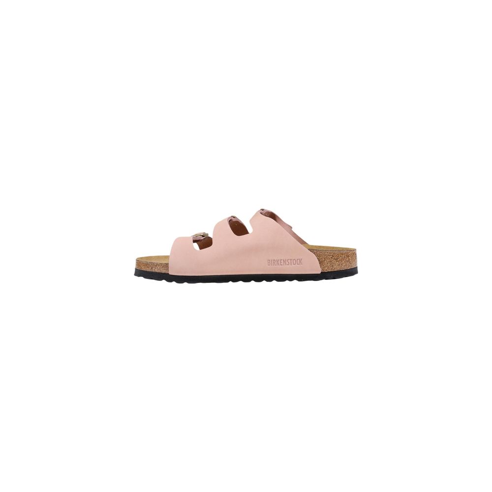 Birkenstock Pink Leather Flat Sandals