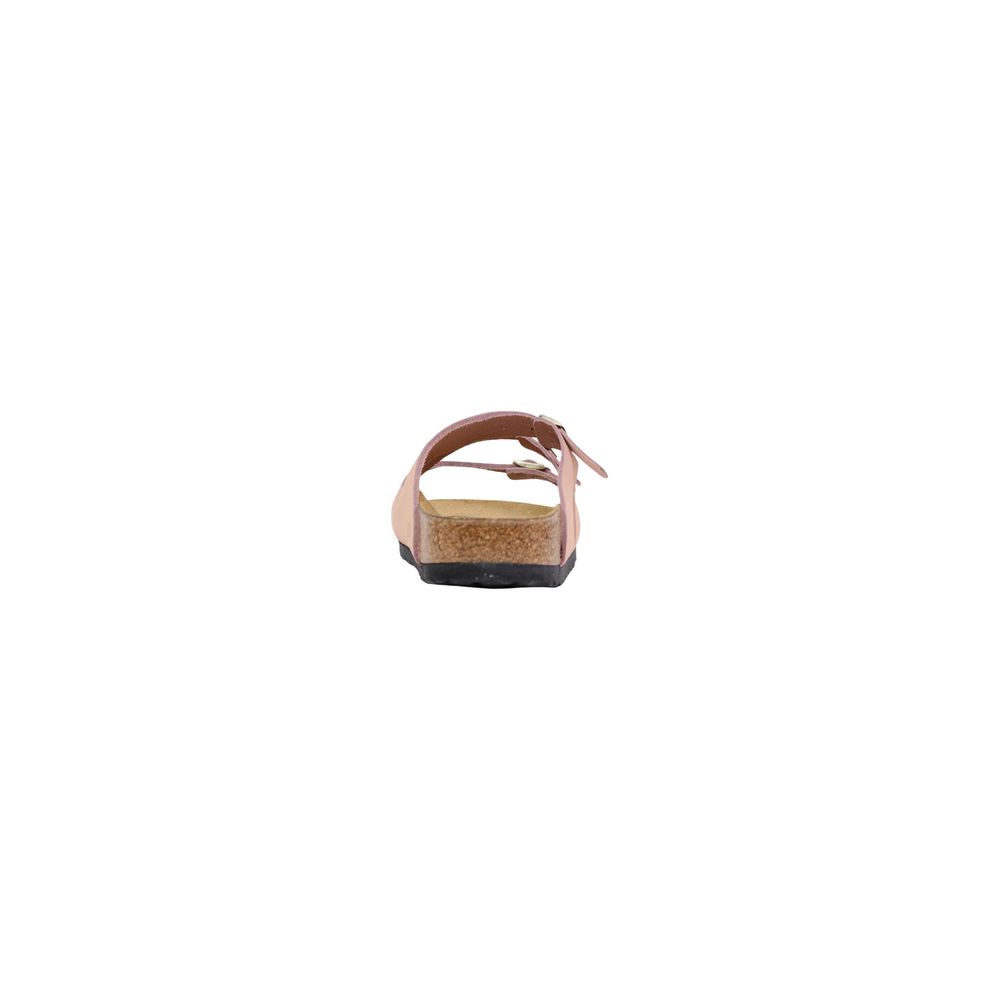 Birkenstock Pink Leather Flat Sandals
