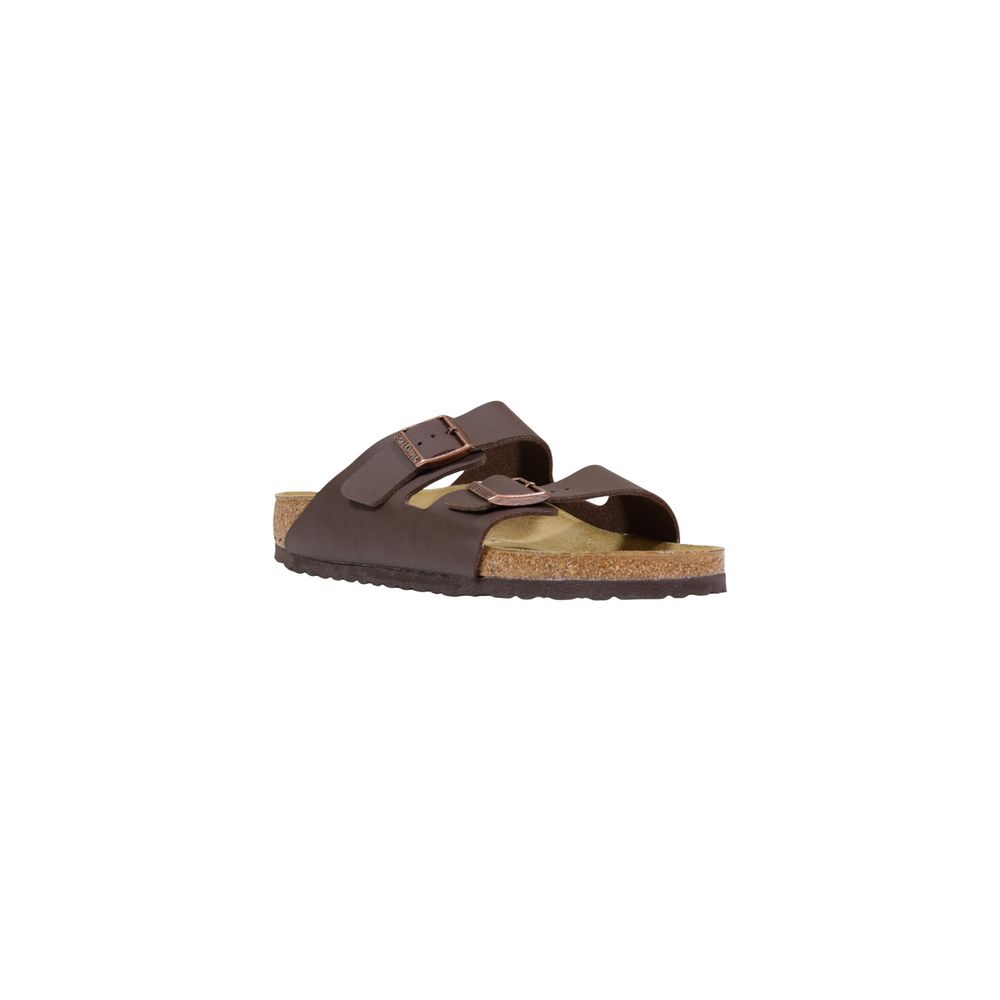 Birkenstock Sandales plates synthétiques marron