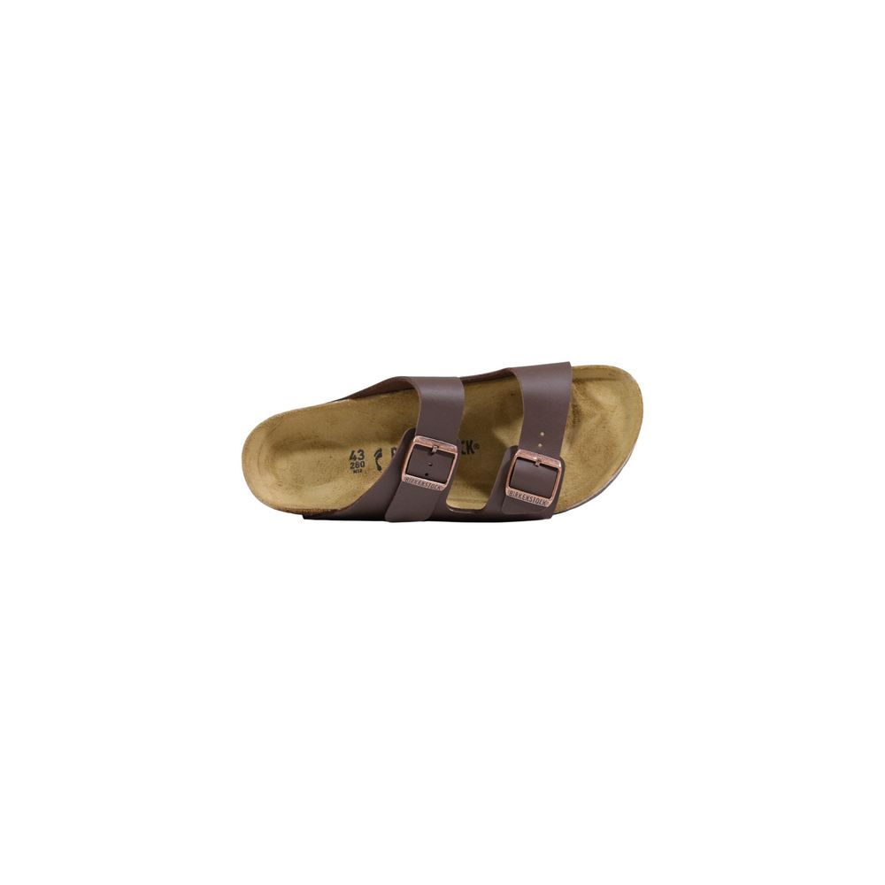 Birkenstock Sandales plates synthétiques marron