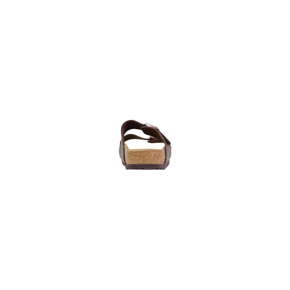 Birkenstock Sandales plates synthétiques marron